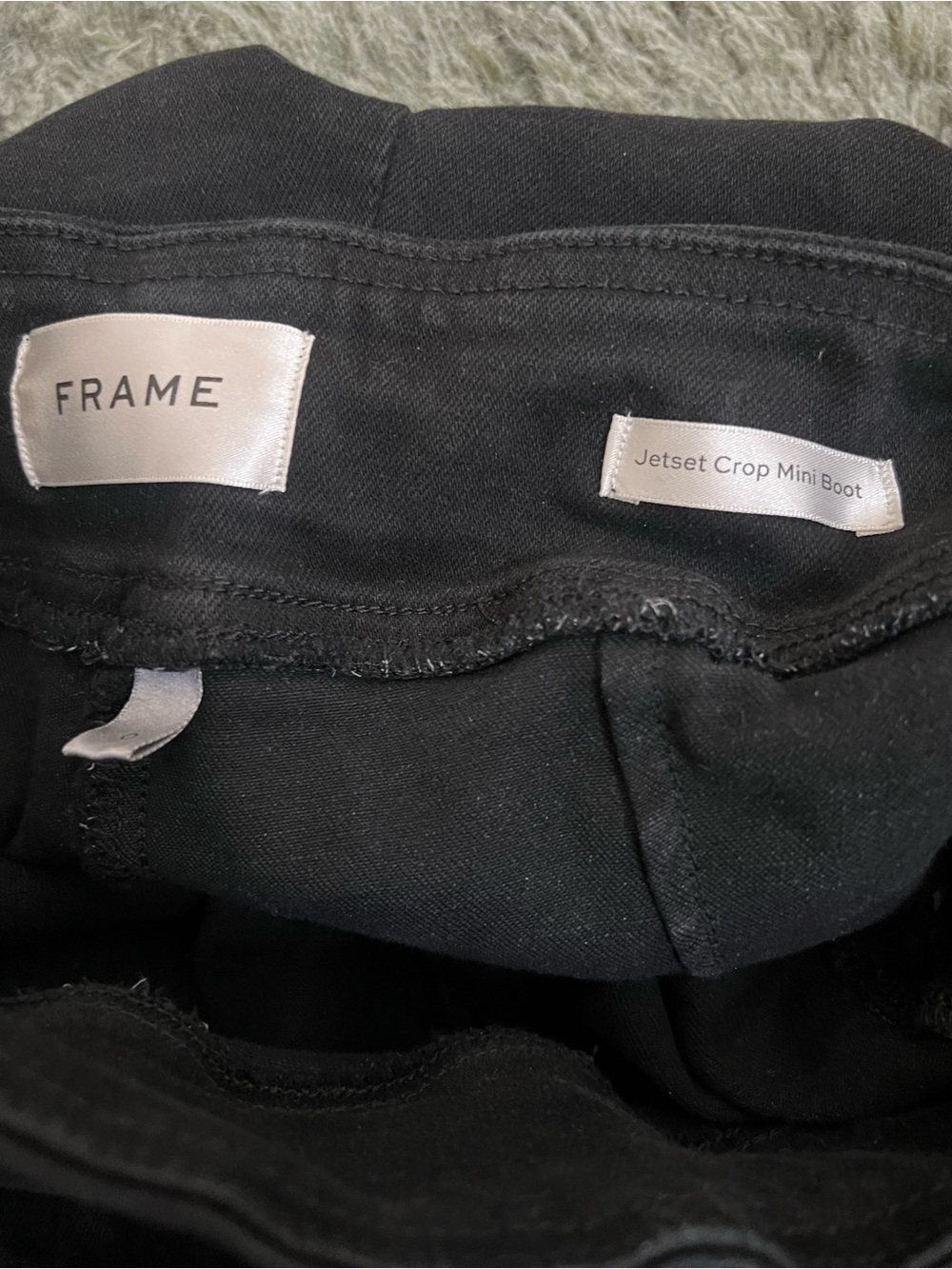 Frame Jet Set Crop Mini Bootcut Pull-On Jeans Black Size 0 - Picture 5 of 6